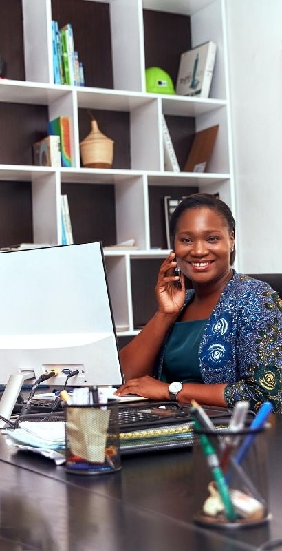 smiling African business woman